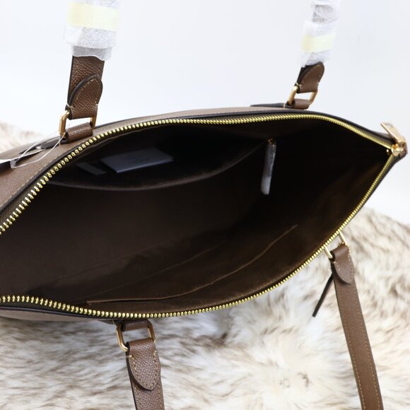 Coach Gallery Tote Bag Leather CV402 Gold/Dark Stone - Picture 10 of 12